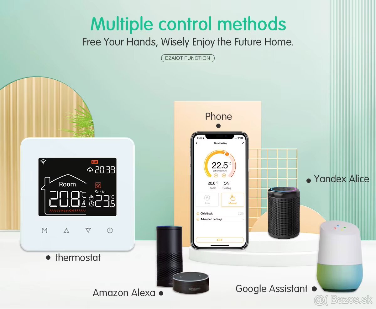Smart thermostat kúrenia čierny - 6