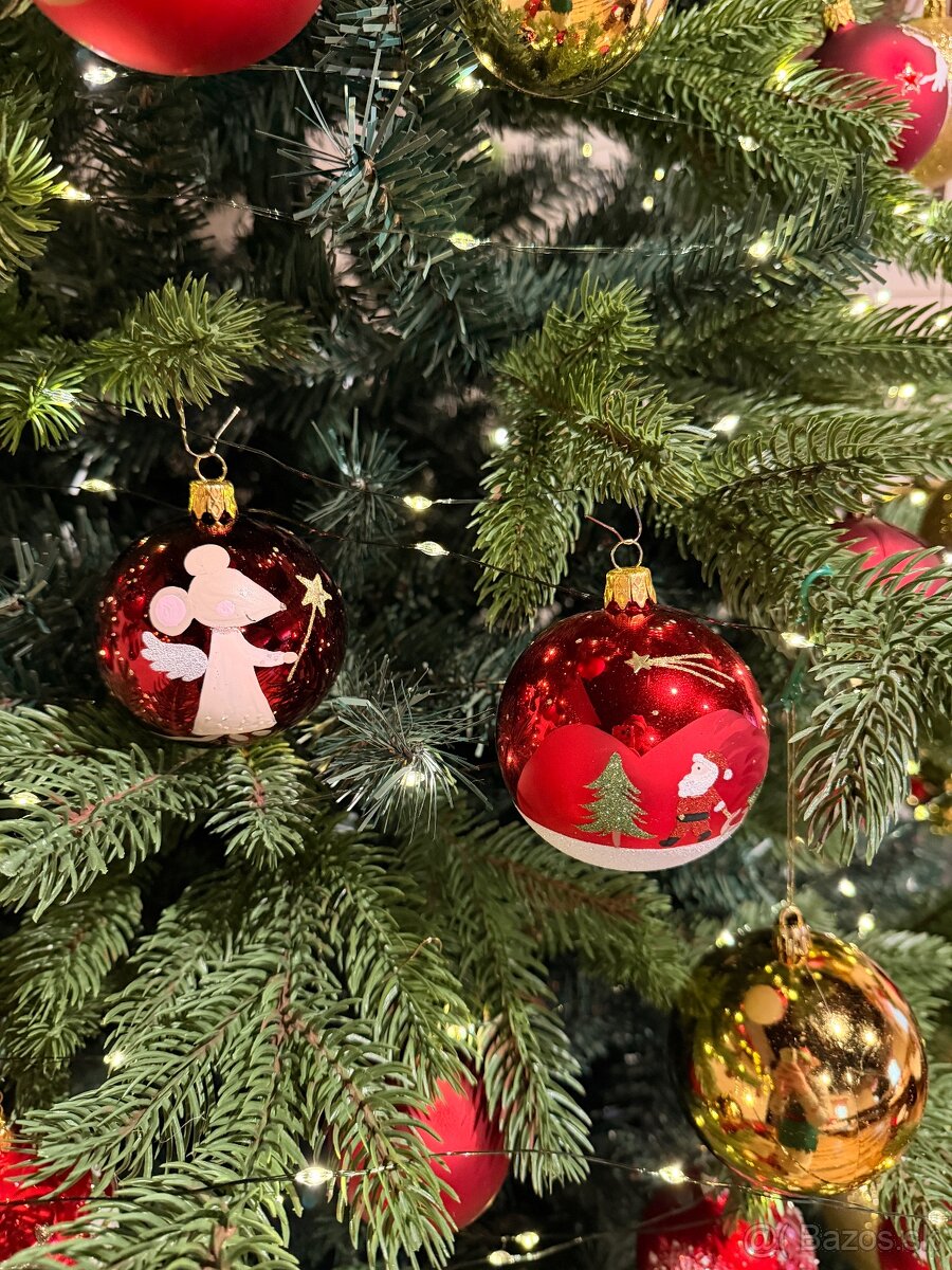 Vianočné sklenené gule , ručne malované sklenené banky - 6