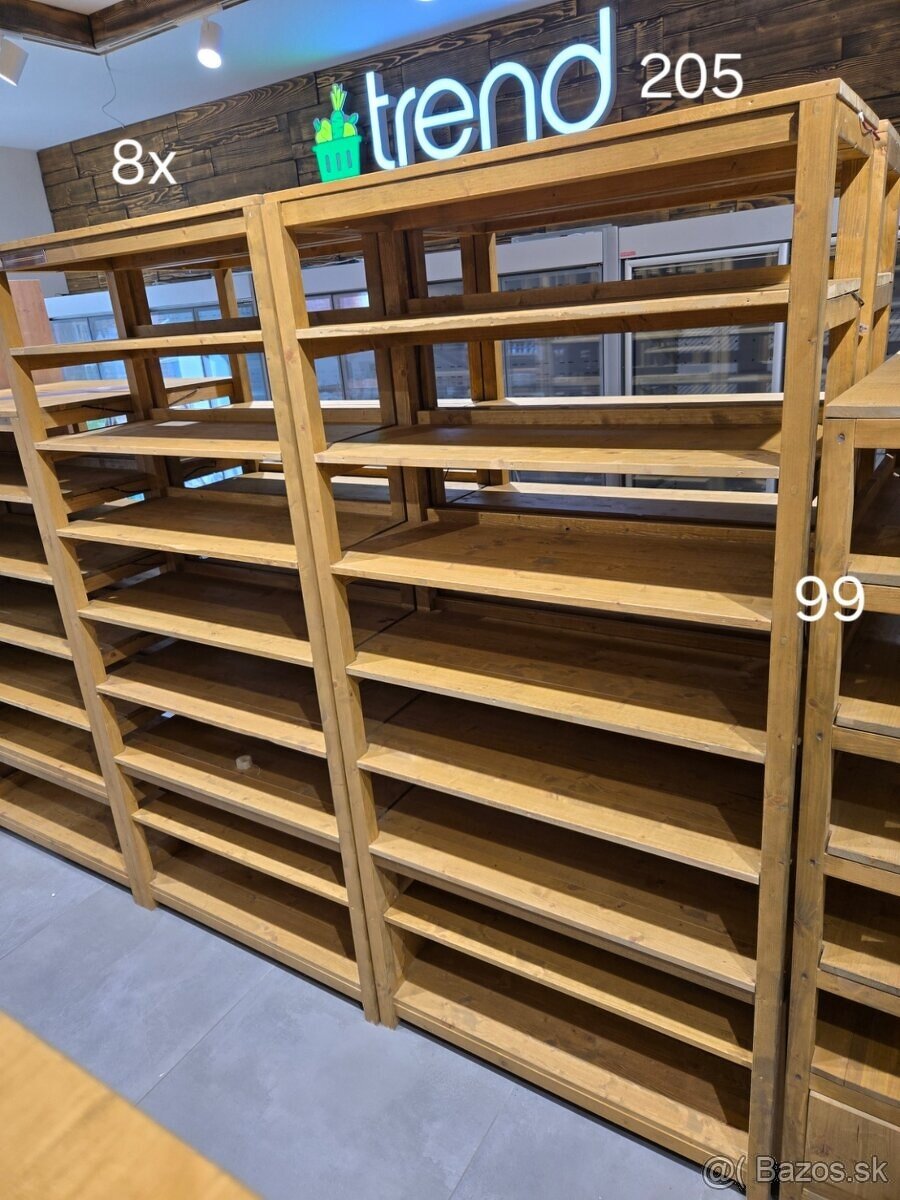 NOVÁ CENA - Drevené regále - obchod - 6