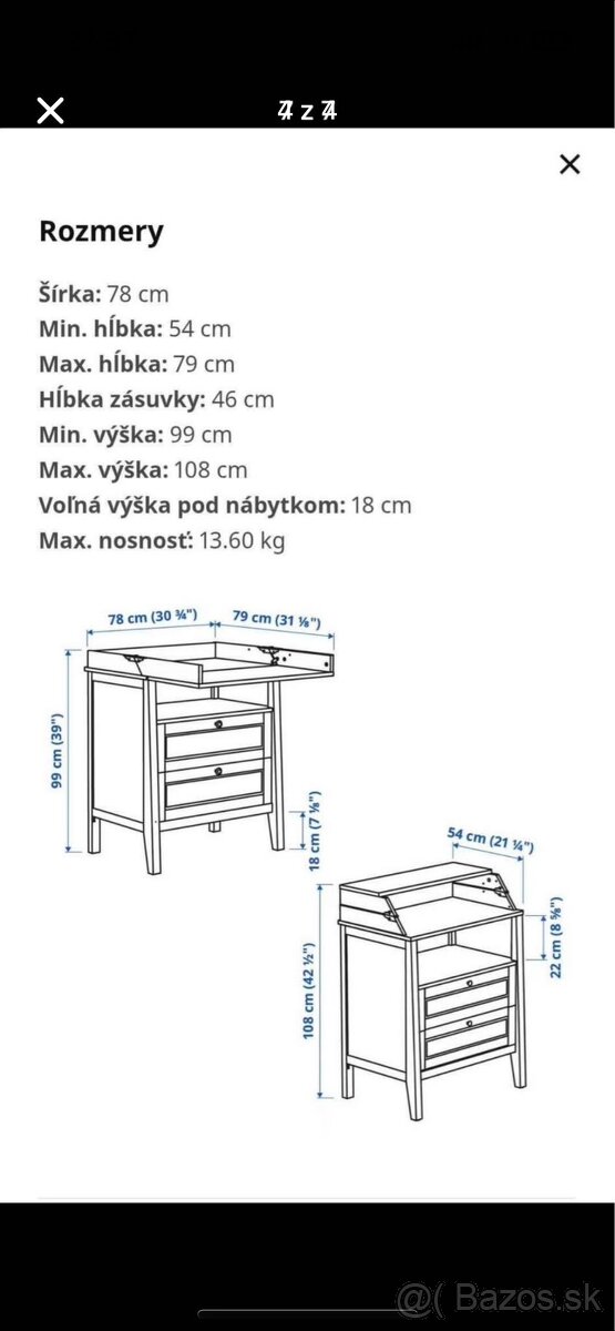 Ikea sundvik prebalovaci pult +postielka - 6
