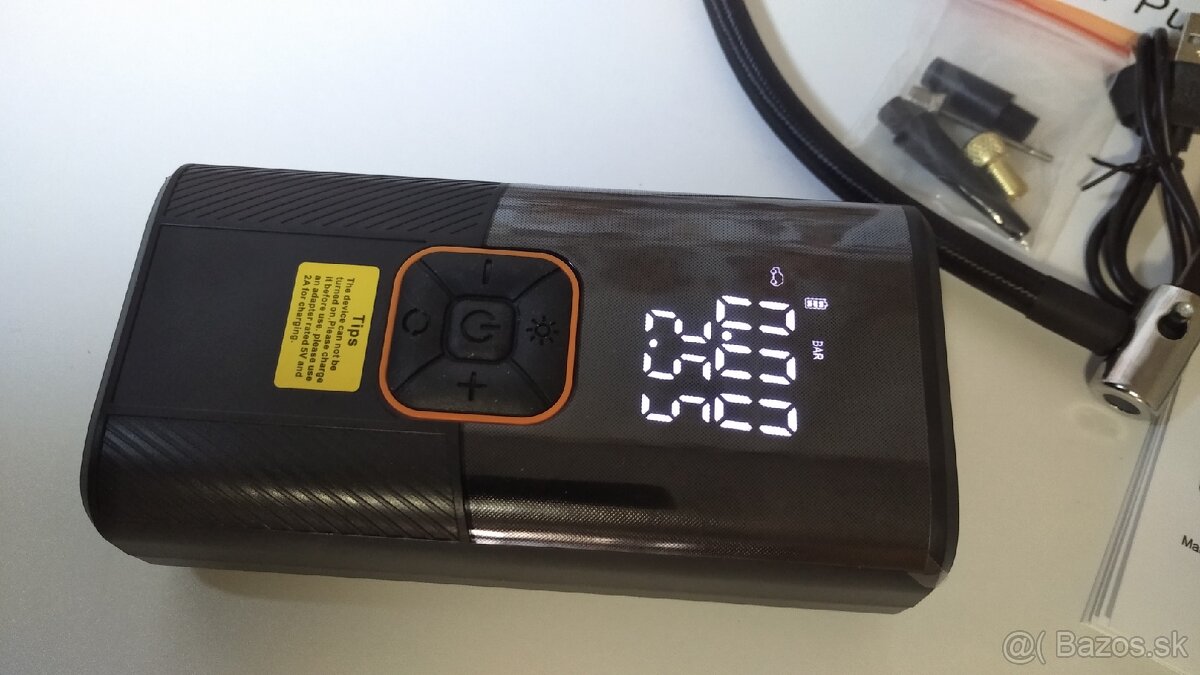 Bezdrôtový elektrický automatický kompresor + LED svetlo. - 6