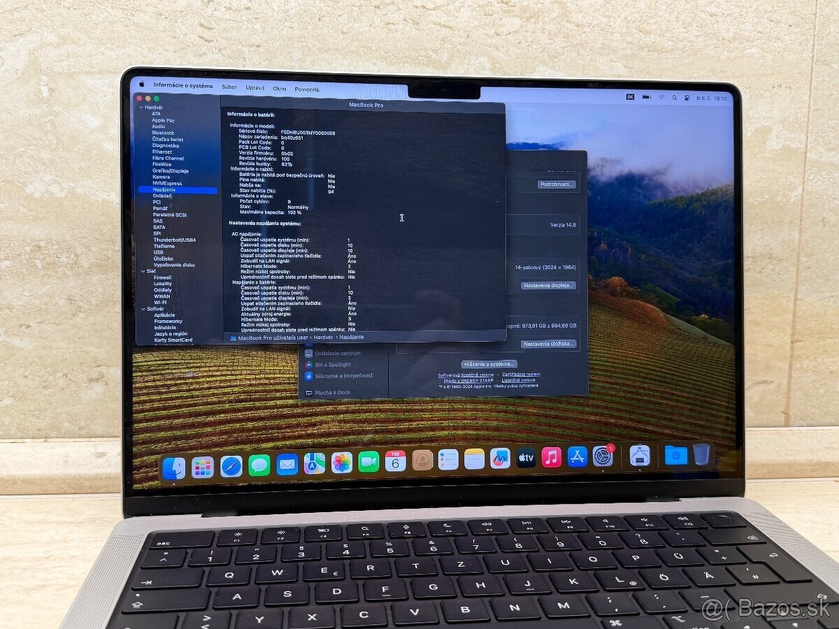 MacBook Pro 14" M3 Pro 18GB/1TB, batéria: 100%, 9 cyklov - 6