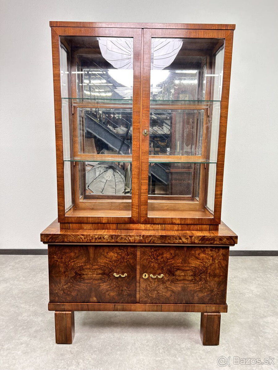 Art deco orechová vitrína 1930 - 6