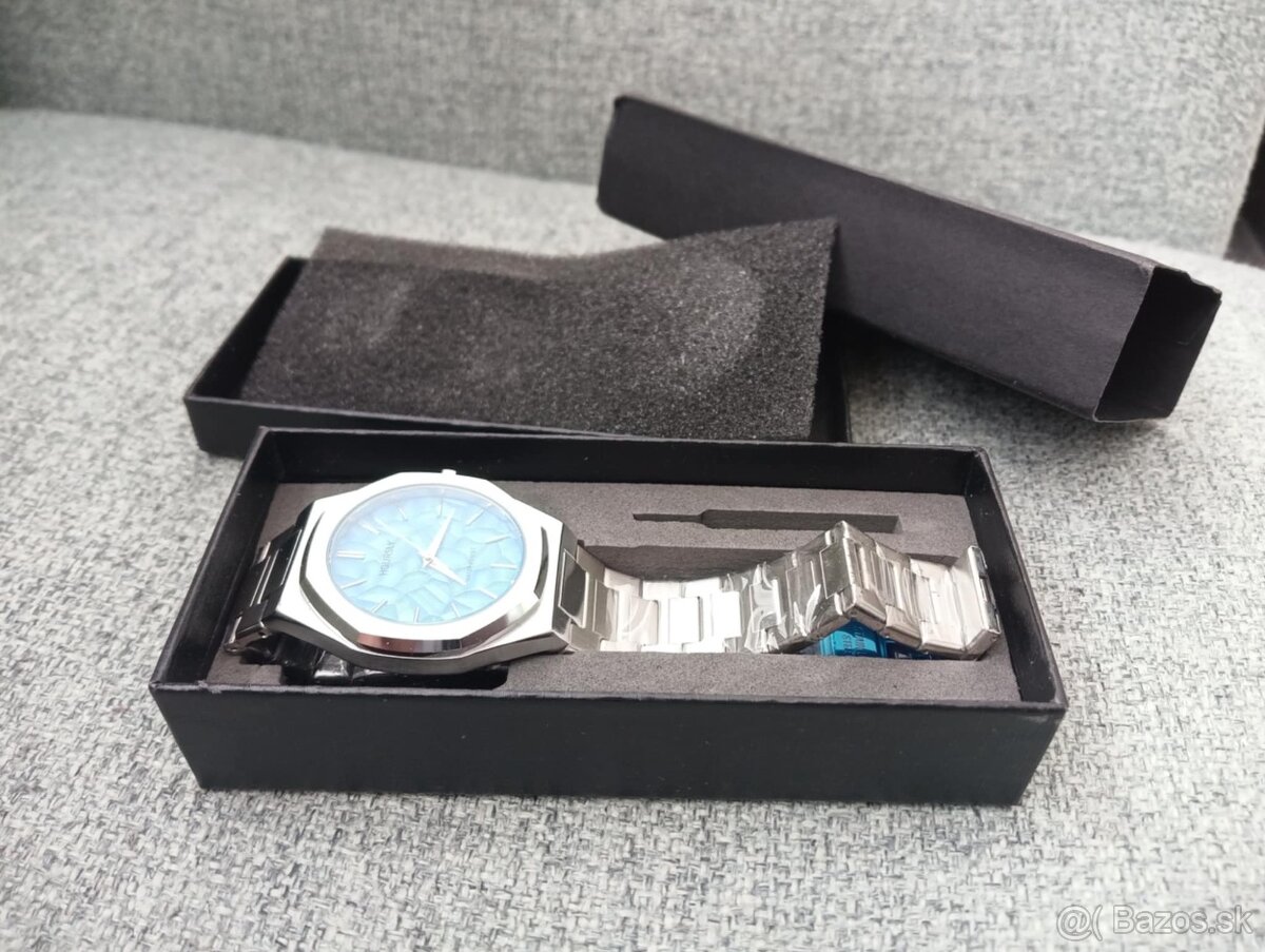 Nové elegantné pánske hodinky s modrým - 6