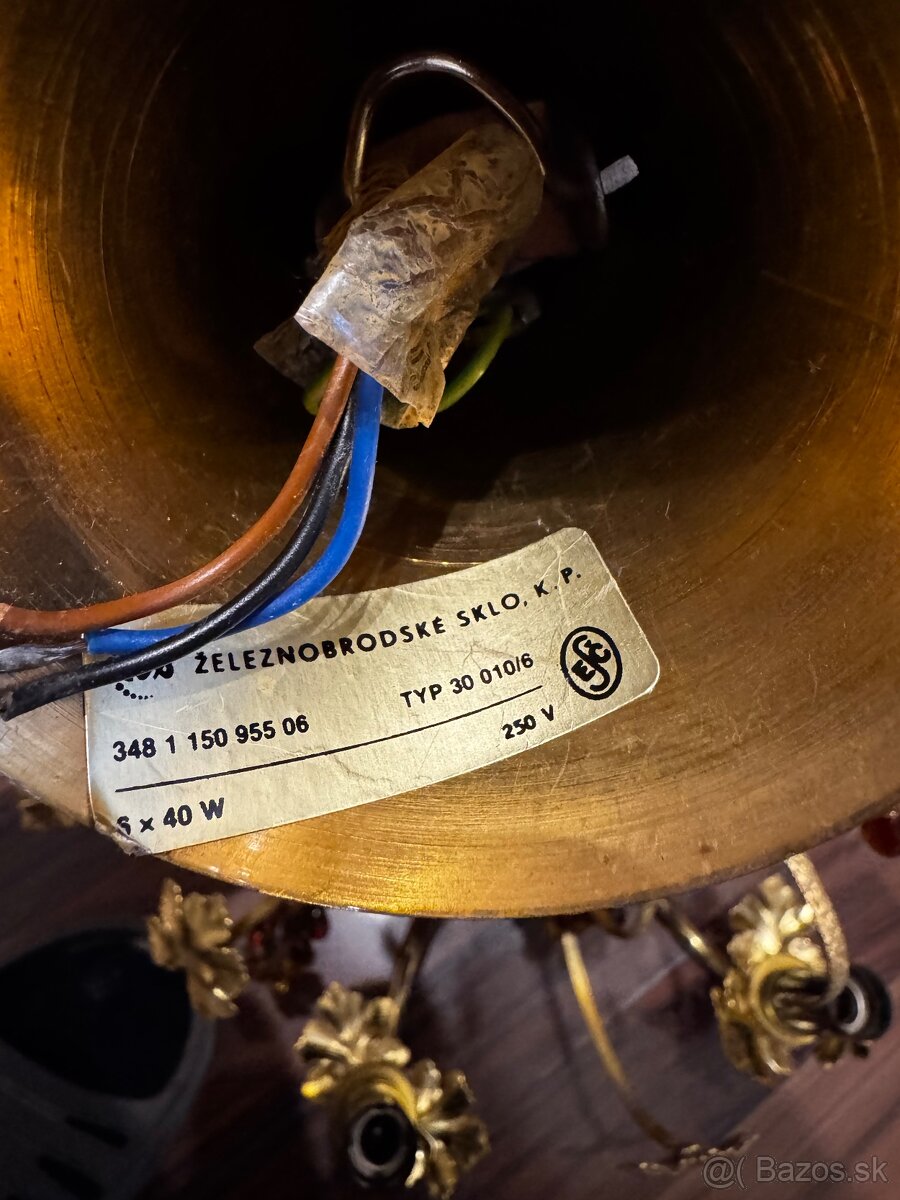 Starožitný luster ŽELEZNOBRODSKÉ SKLO - 6