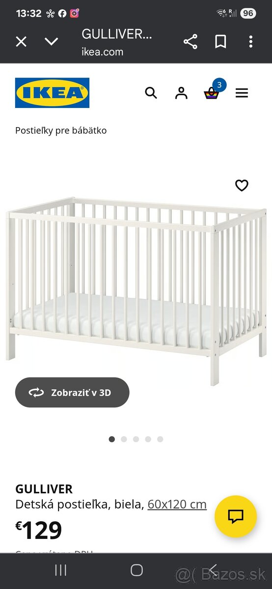 Detska postielka s matracom Ikea - 6