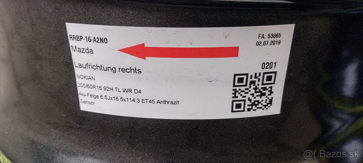 Alu Disky Mazda 6,5Jx16H2 5x114,3 ET45 - 6