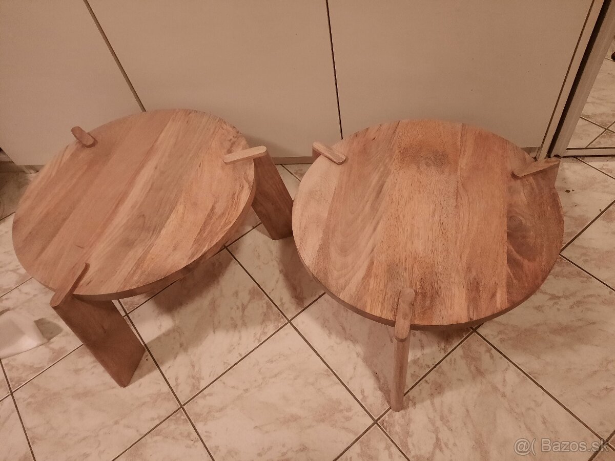 Konferenčný stolík / set 2 drevených stolíkov - 6