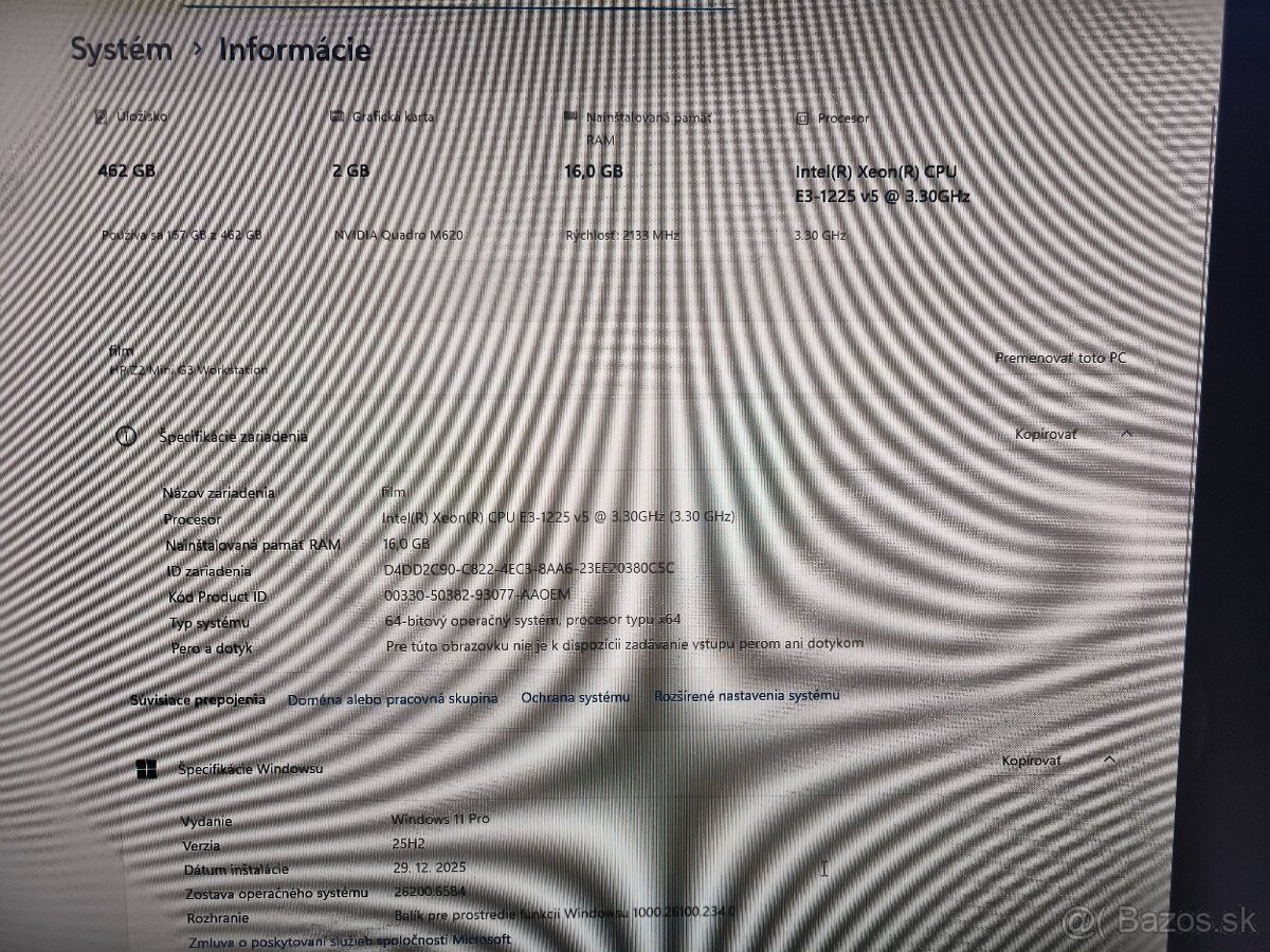 Predám počítač HP Z2 Mini G3 Intel Xeon E3-1225 3.30 GHZ - 6
