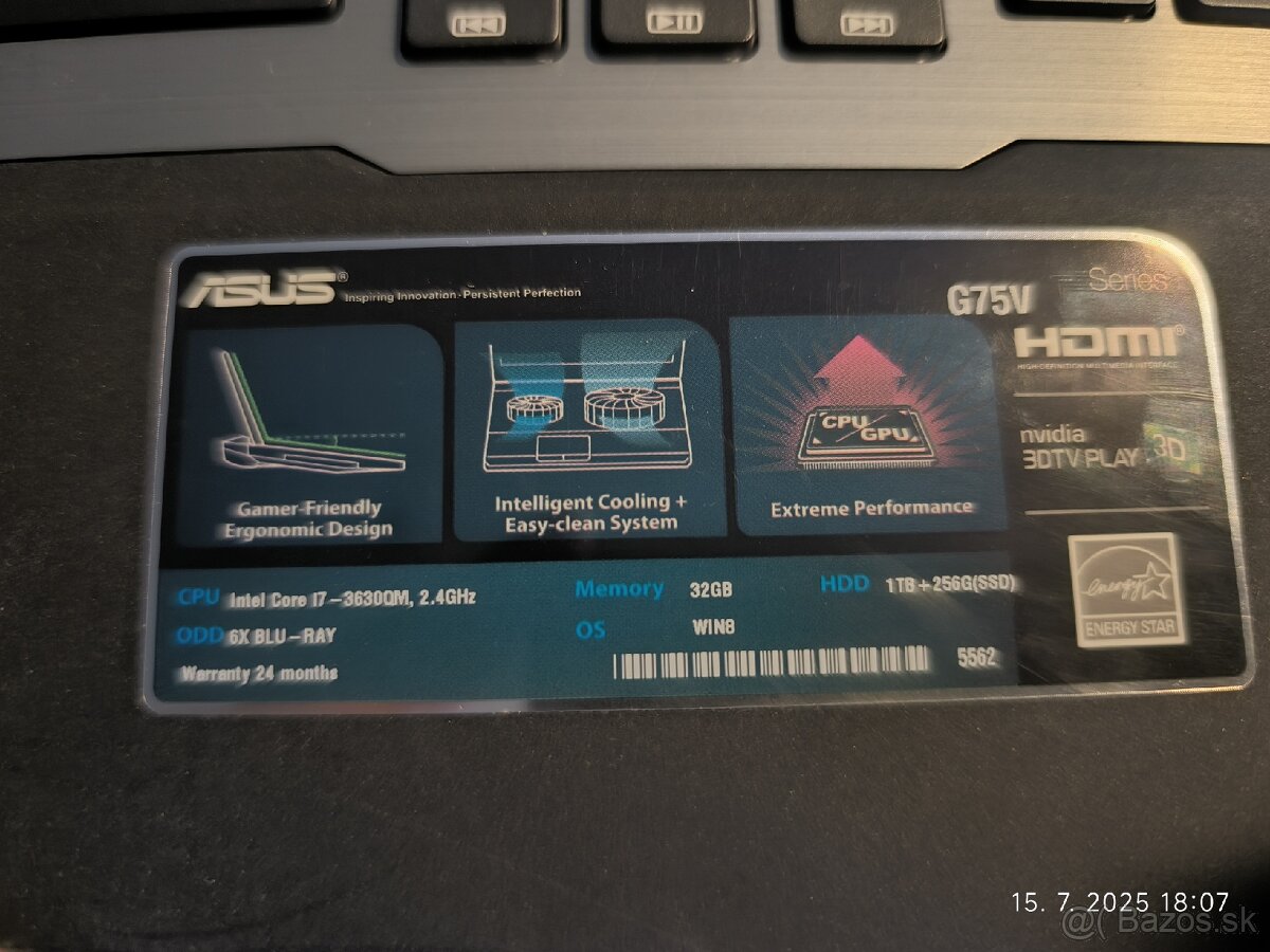 Predám Asus g75vx na dieli - 6