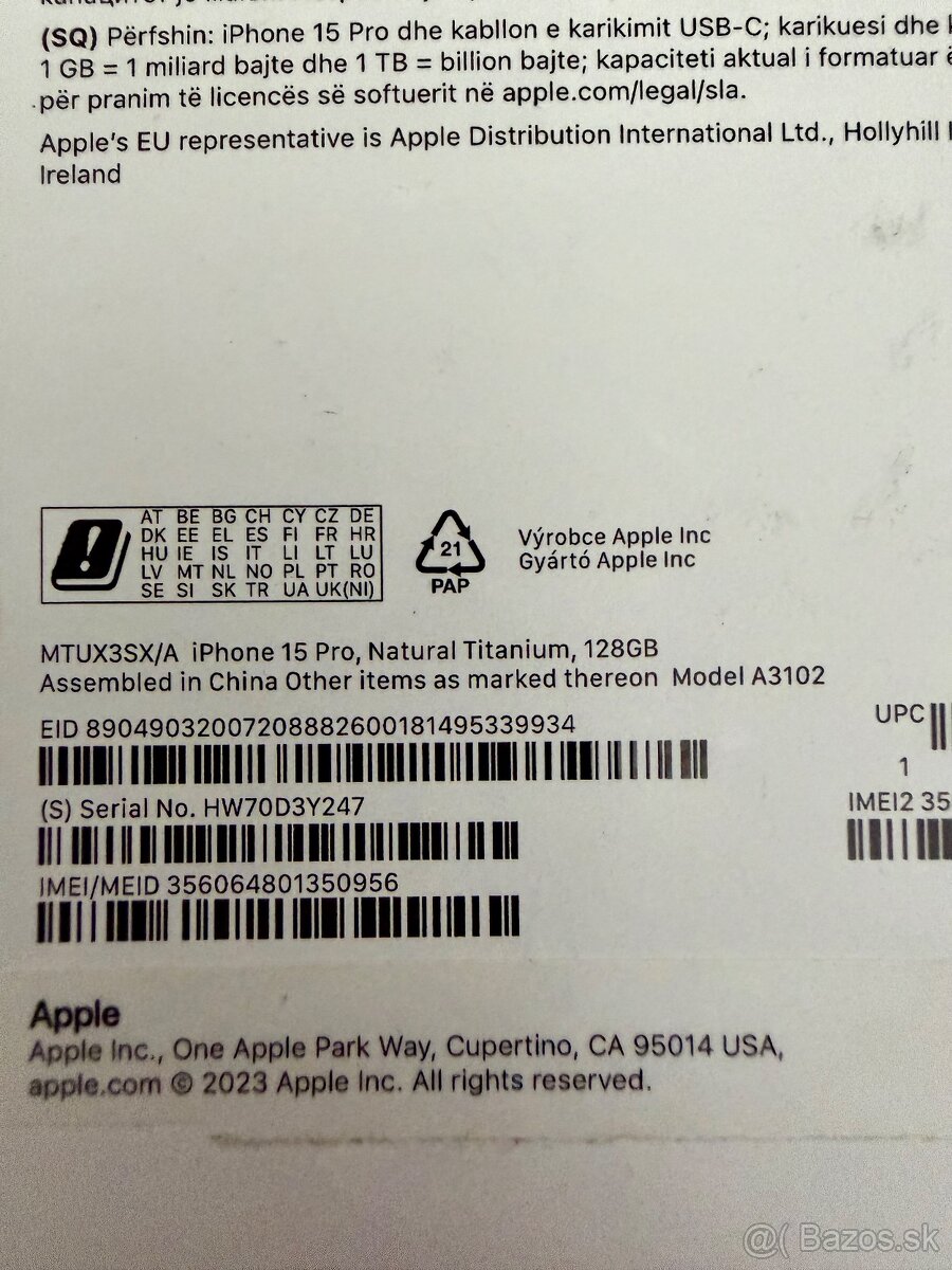 iPhone 15 Pro Naturat Titanium, 128GB - 6