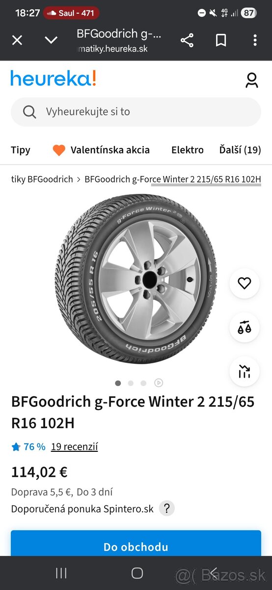 215/65 R16 98H BFGoodrich g-Force Winter 2 - 6