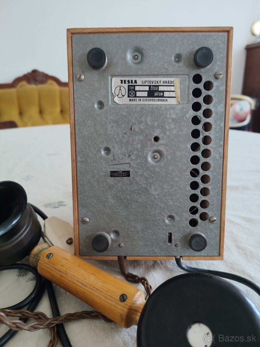 Retro telefón Tesla drevo - 6