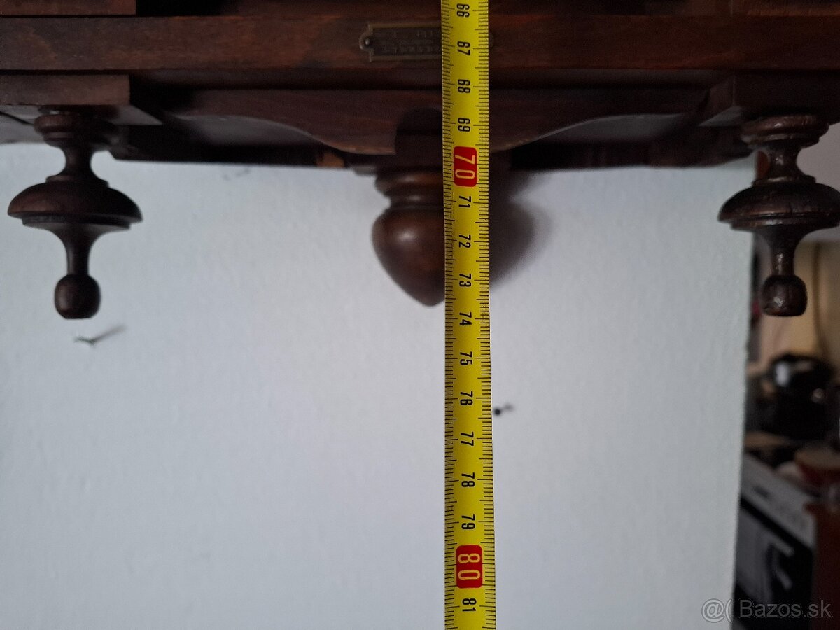 Predám funkčné starožitné nástenné stlpikové hodiny Junghans - 6