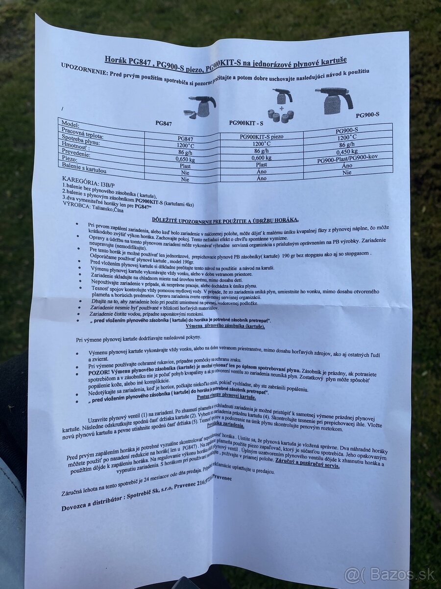 plynovy horak PROVIDIUS PG 900 - 6