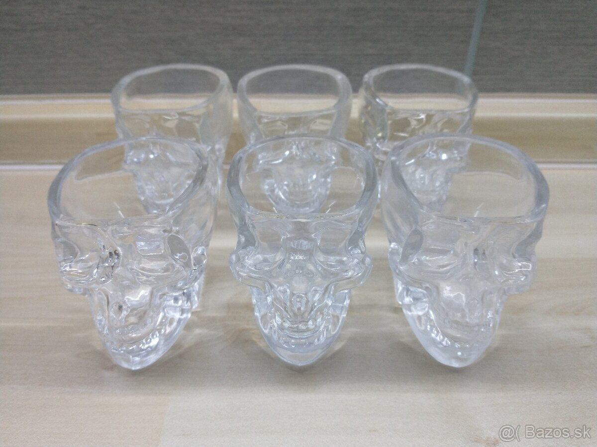 poháre 300ml, štamperlíky - 6