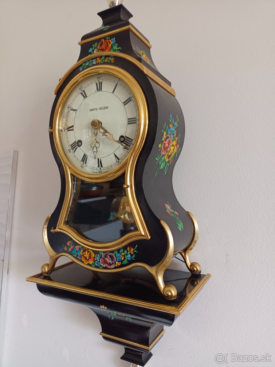 Boulle hodiny starožitný, Swiss made, Saints Helena - 6