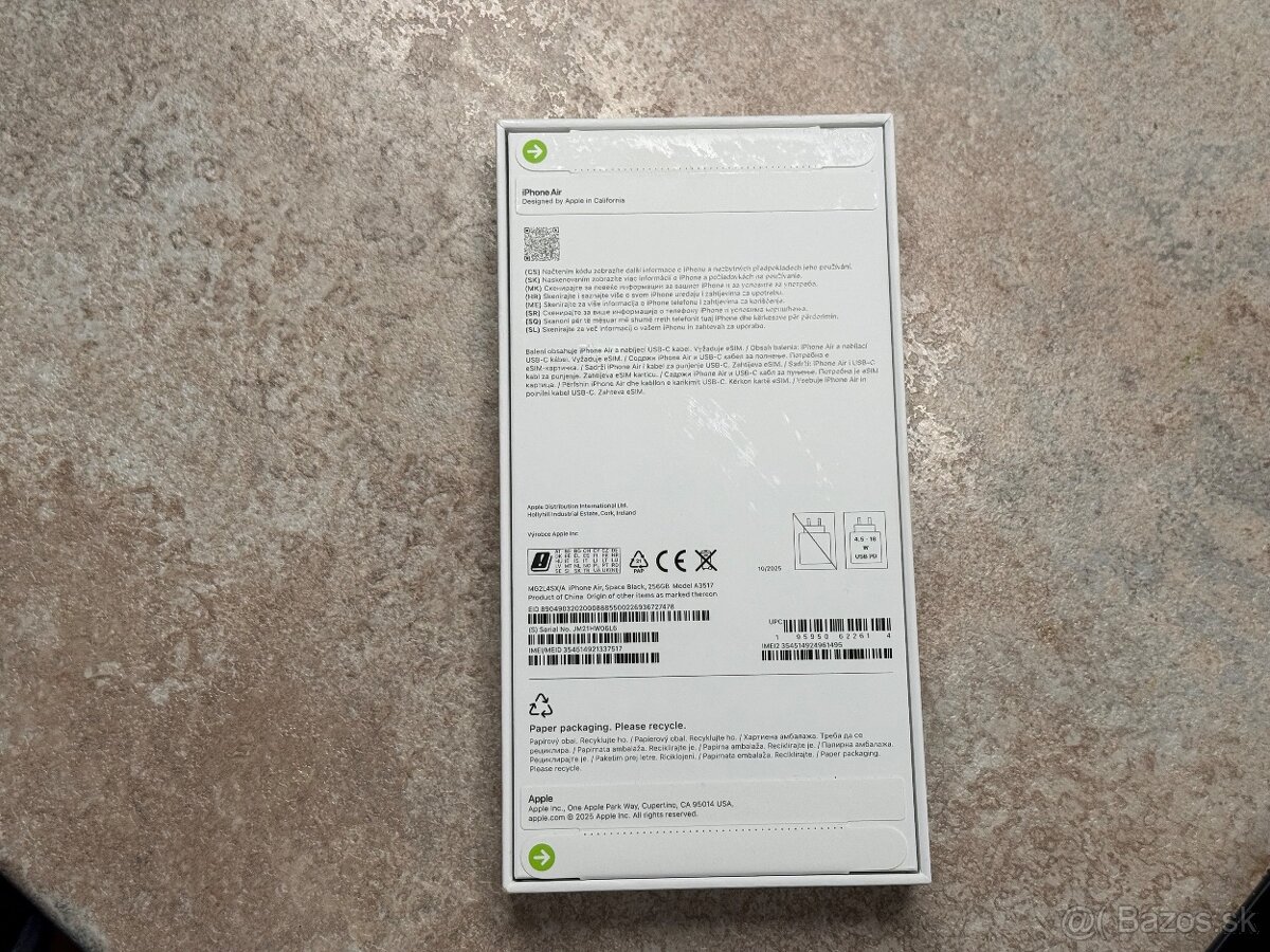 Apple iPhone Air Space Black 256GB - 6