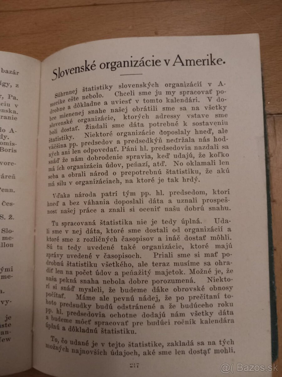 SLOVENSKO AMERICKÝ vreckový kalendár 1918 - 6