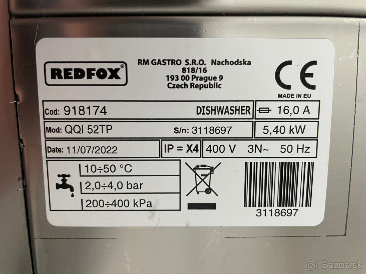 Umývačka riadu REDFOX QQI 52TP 5,4 kW - 6