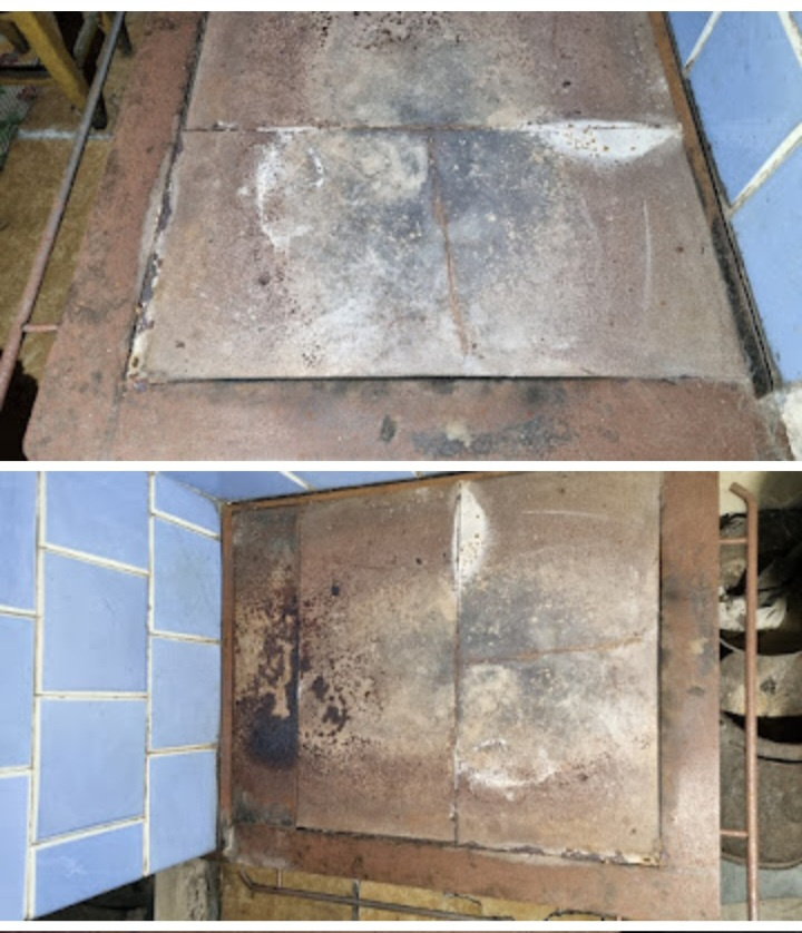 Stará rohová pec kachle - 6