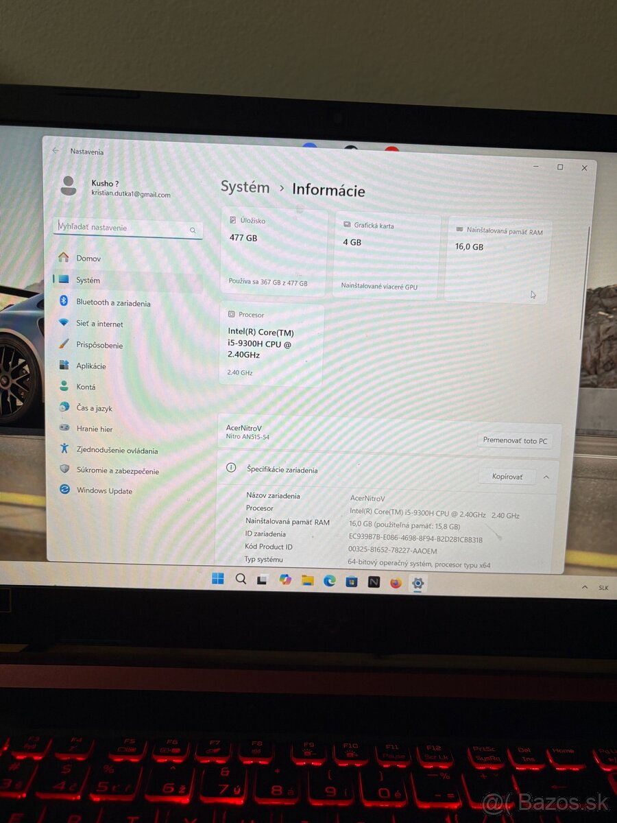 Herný notebook Acer Nitro V / 5 - 6