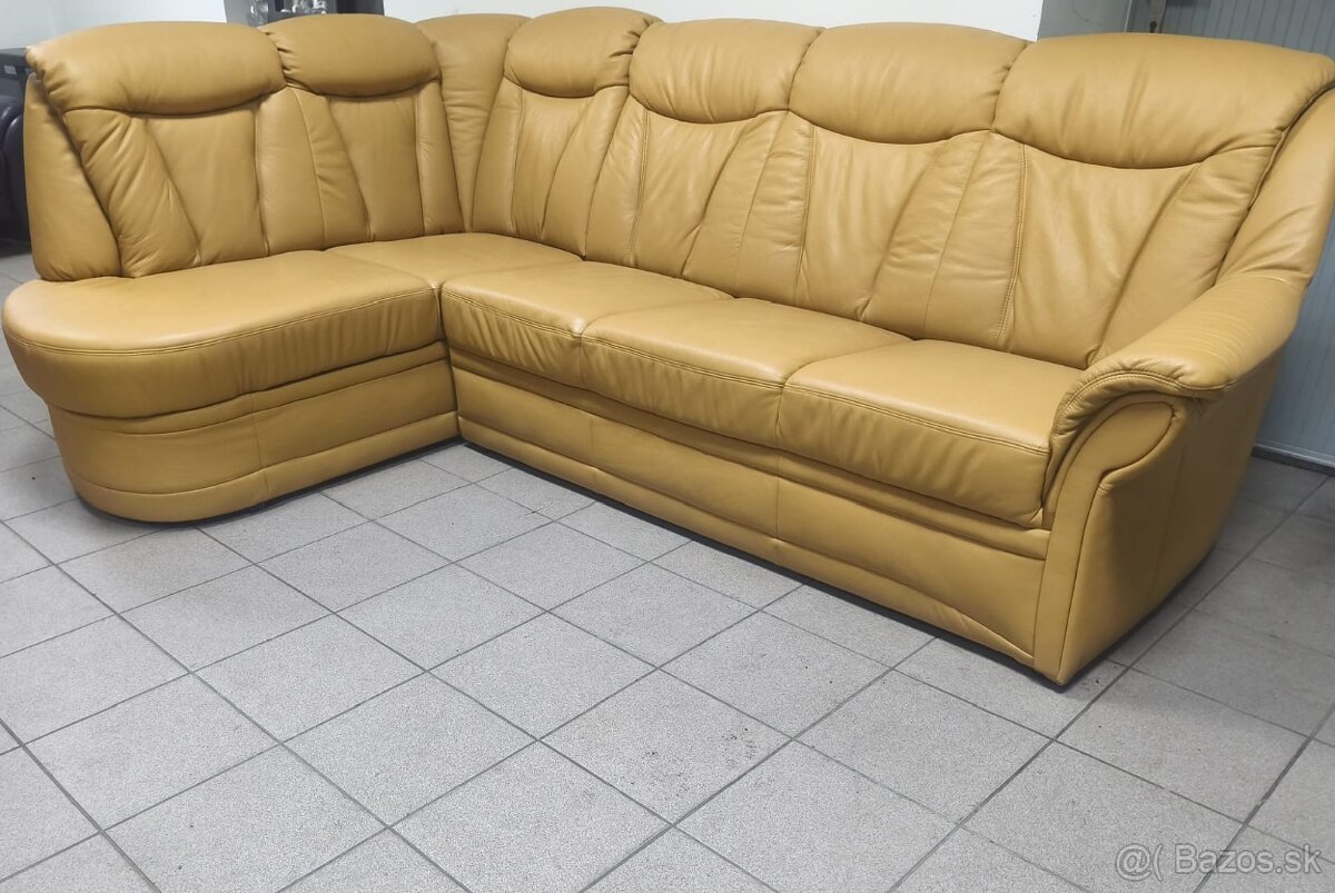 Kožená rohová sedacia súprava - ako NOVÁ, BEZ POŠKOZENIA - 6