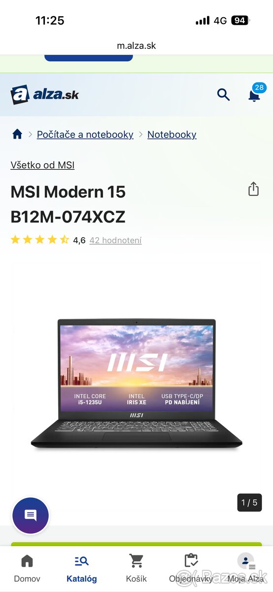 Notebook MSI Modern 15 - 6