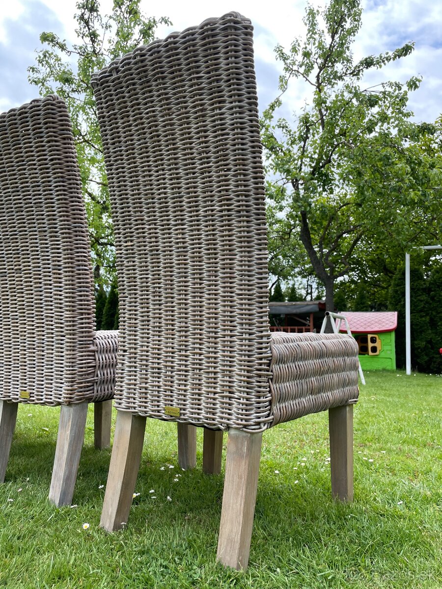 Luxusné ratanové jedálenské stoličky. Masívny prírodný ratan - 6