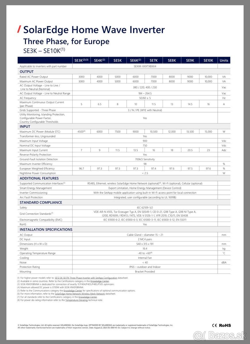 Menič SolarEdge SE10K-RW0TEBEN4 - 6