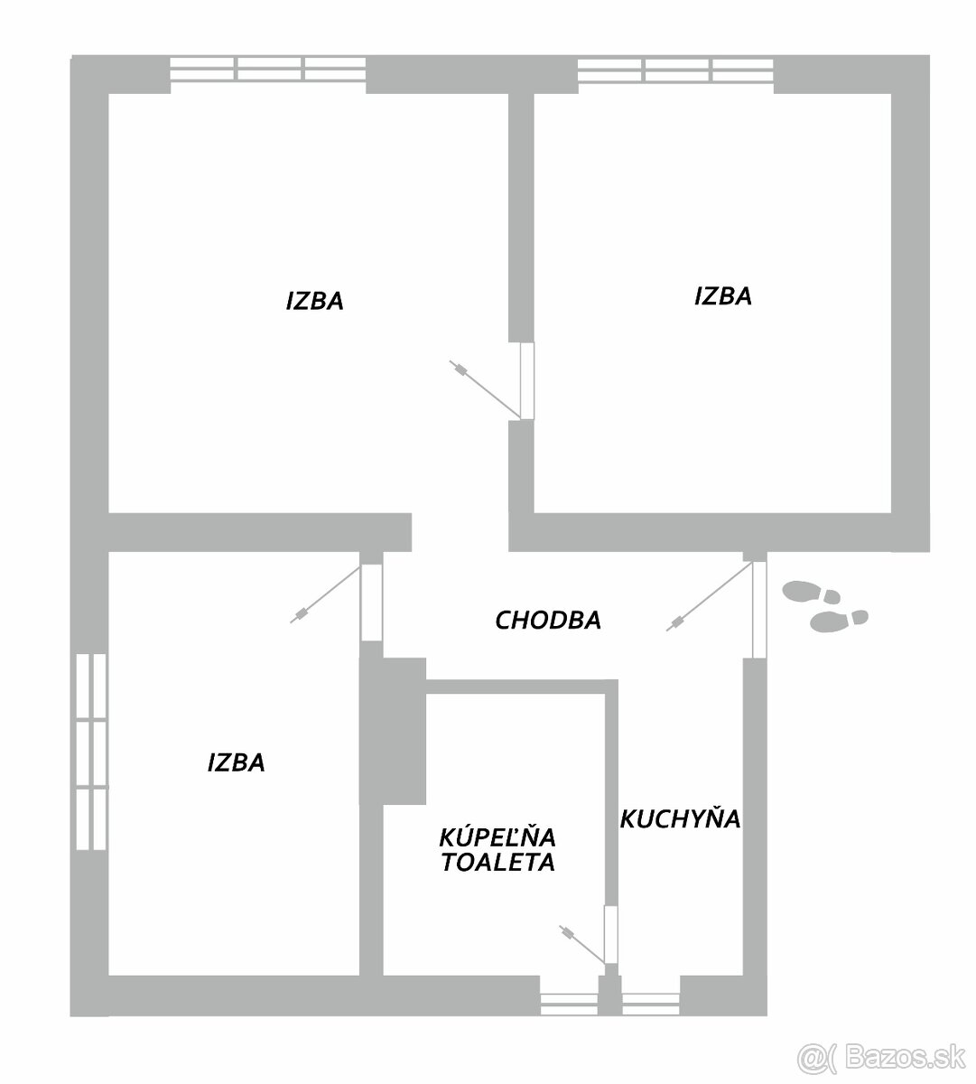 Trojizbový tehlový byt – (s nájomníkom) - 6