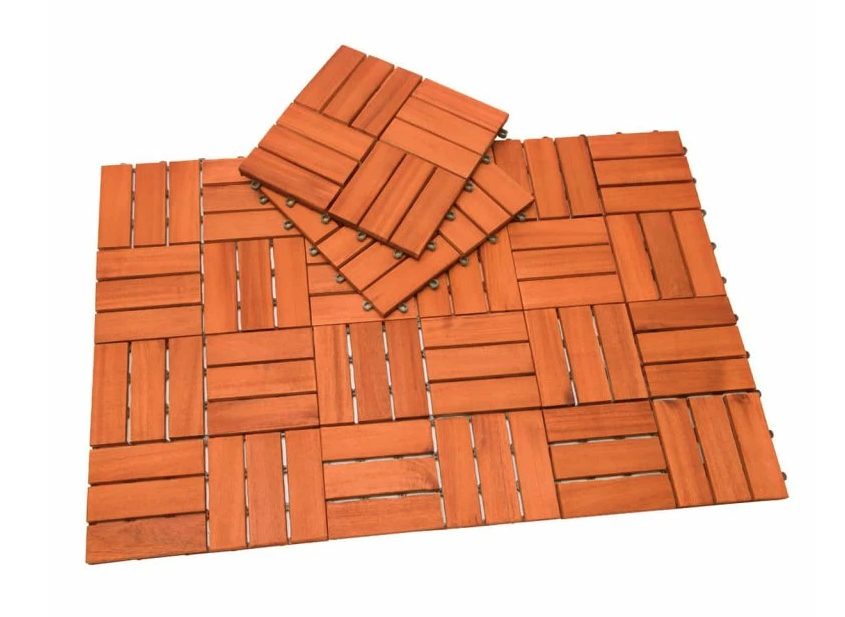 Drevené dlaždice akácia mozaika sada 11 ks po 30x30cm - 6