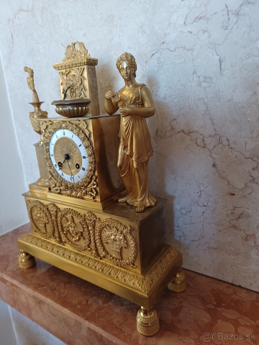 Empírové pozlátené francúzske hodiny 1830 - 6