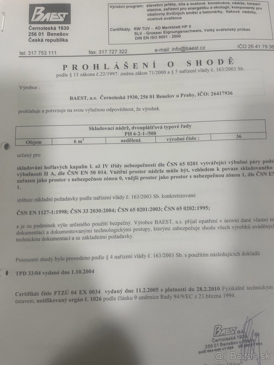 Predám nádrž na PHM - 6