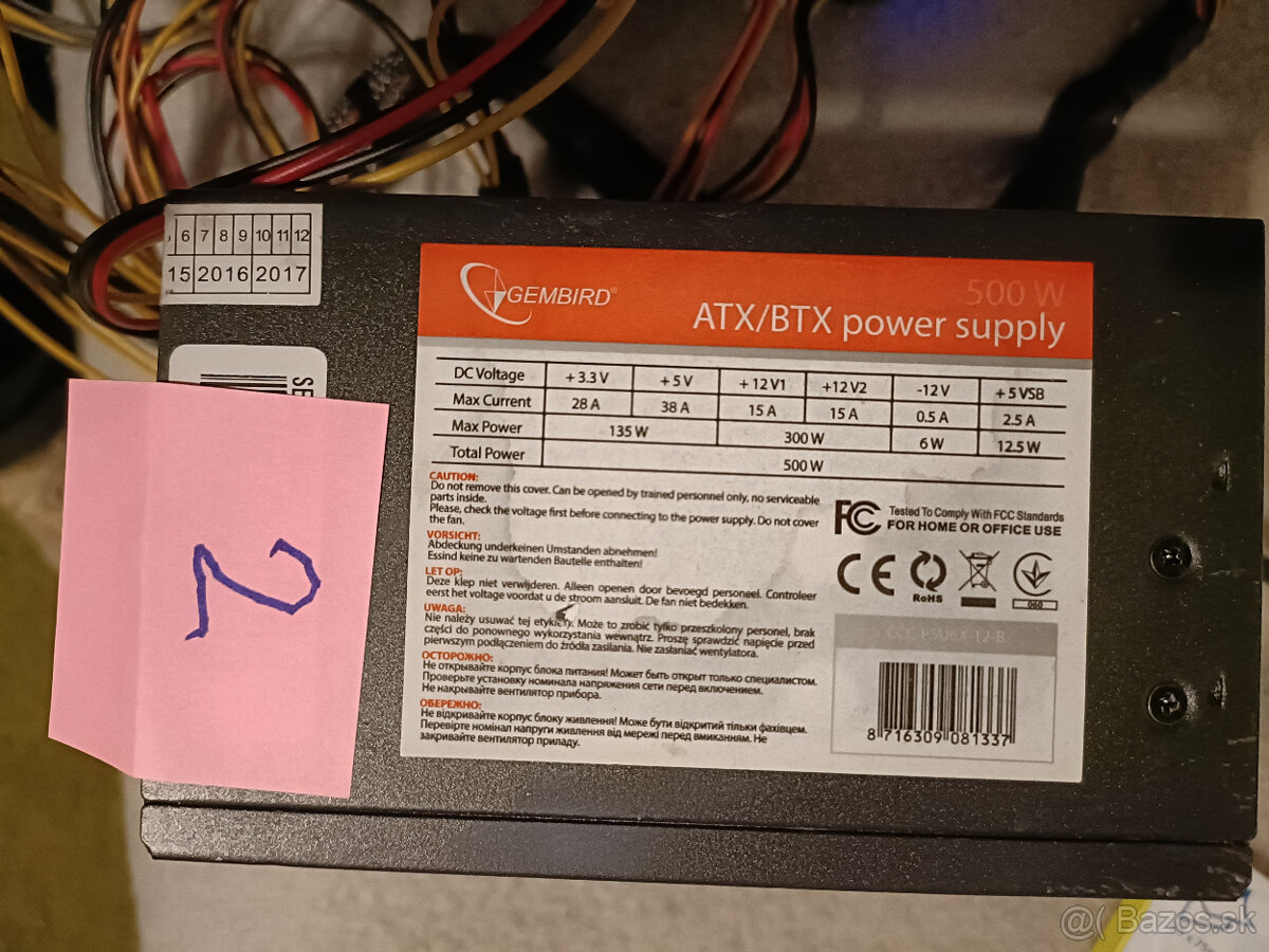 Predám zdroje do PC, konektory aj pre grafiky: - 6