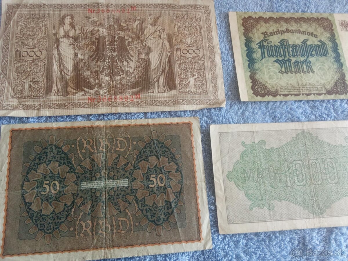 subor starozitnych nemeckych bankoviek ,monarchia-republika - 6
