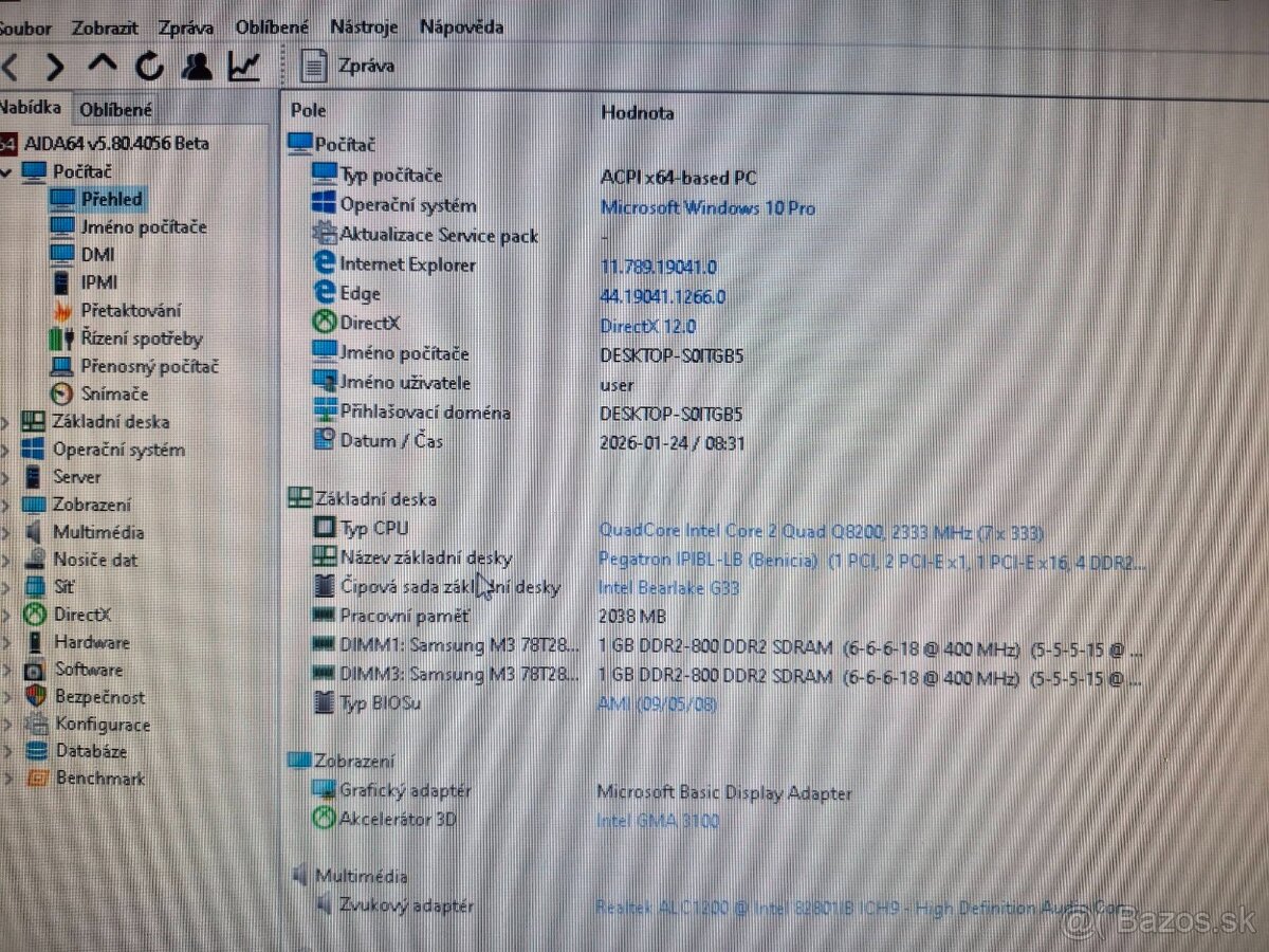 PC HP Core2Quad Q8200 / 4x2.3GHz - 6