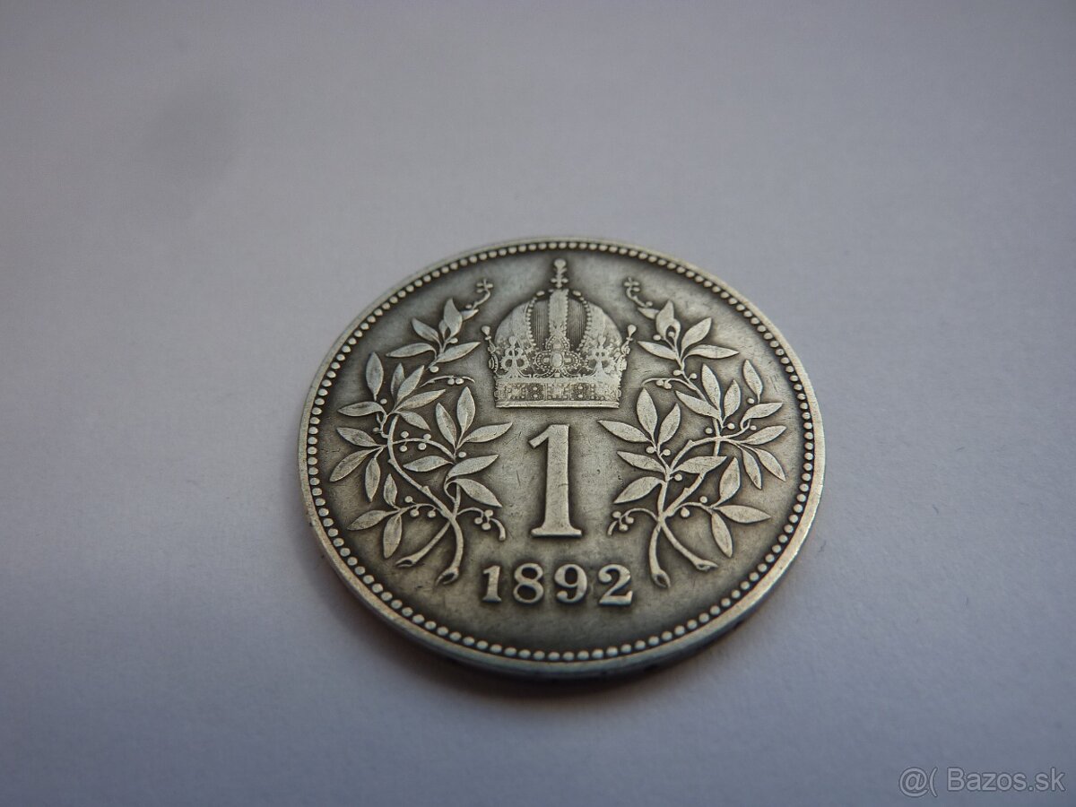 R-U vzácna 1 koruna 1892 bz vo veľmi peknom stave - 6