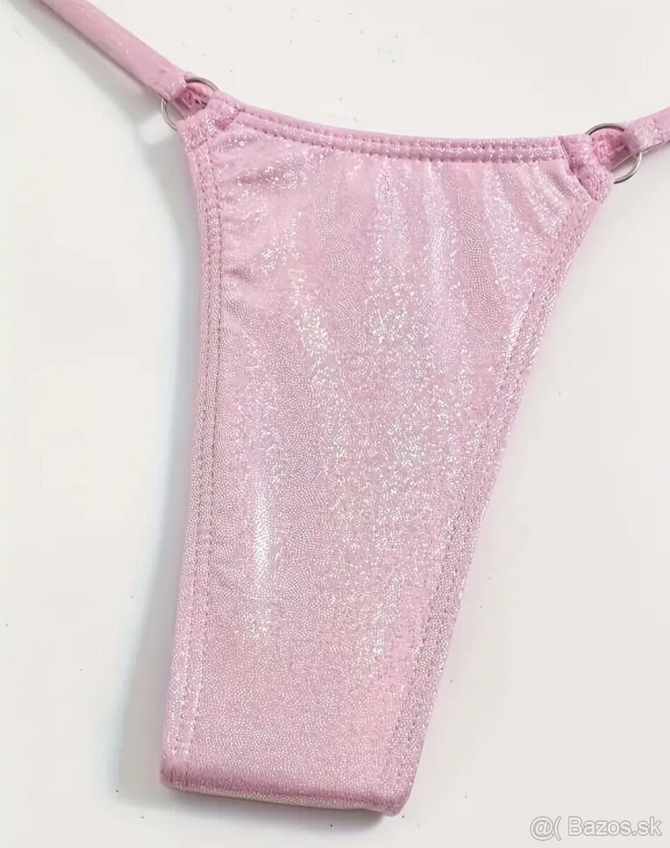 Krásne ružové trblietavé plavky v.M -ruzove - 6