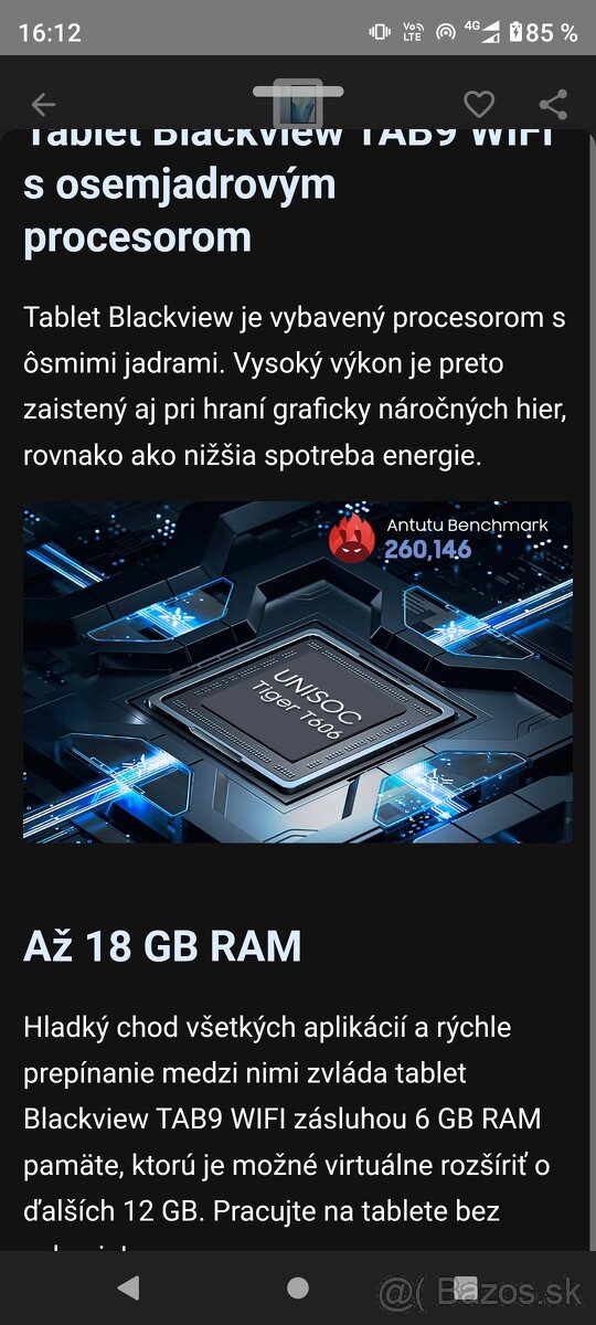 Predám takmer nový tablet Blackview 11 "blue - 6