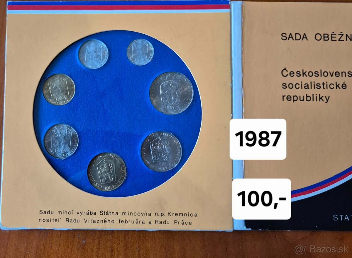 Mince , sady minci 1987,88,89,92,93,93,97,2000 - 6