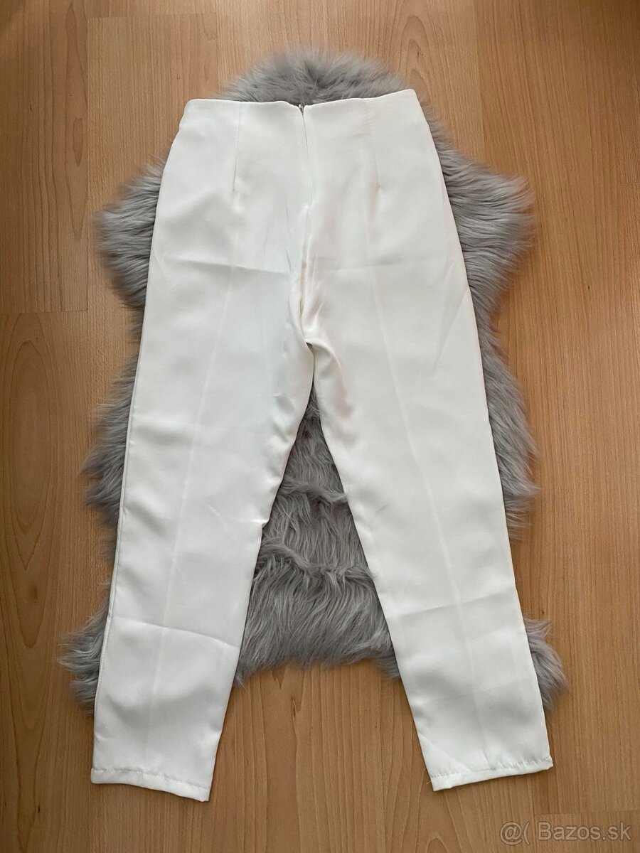 Biele elegantné nohavice - 6