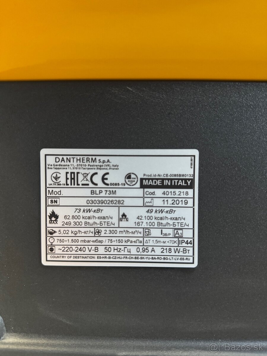 Plynový ohrievač MASTER BLP 73 M - 6