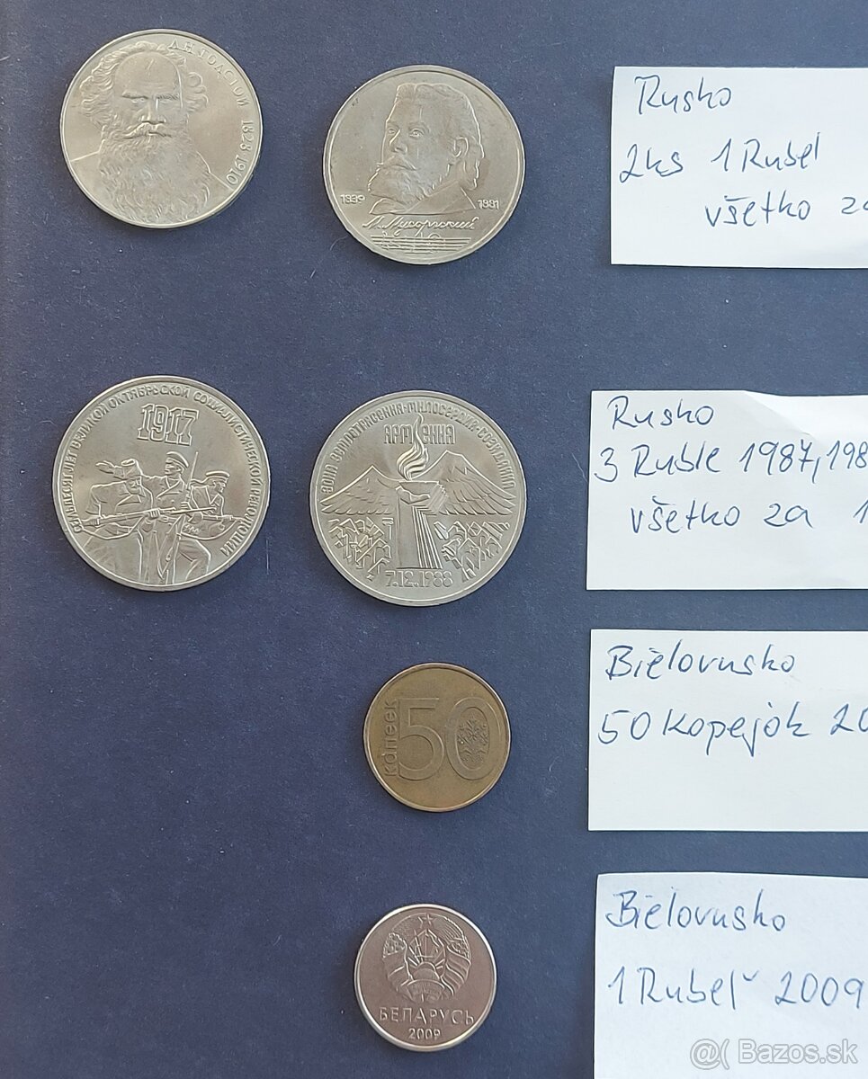 Zbierka mincí - Anglicko,Spojené Kráľovstvo, Rusko, Ruble - 6