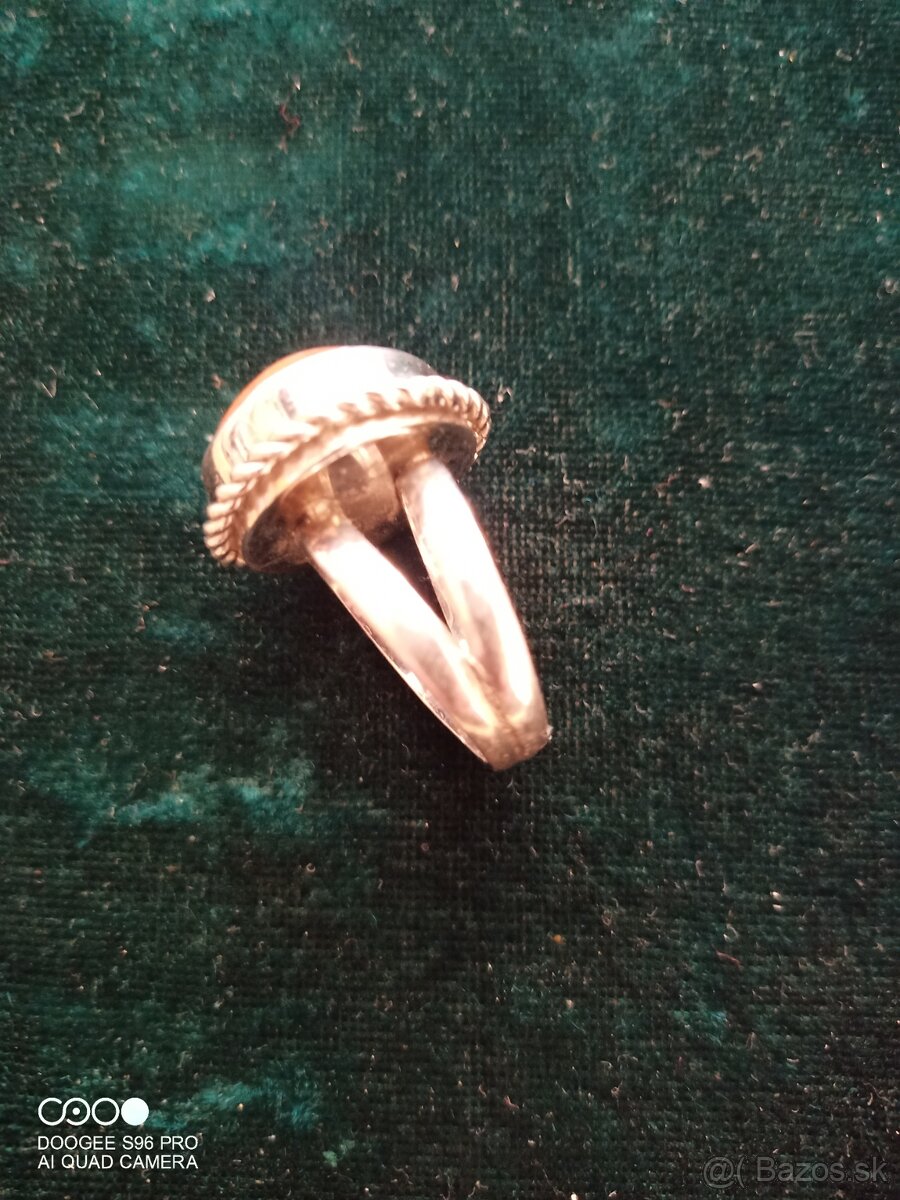 Prsteň strieborný s kameňom /Karneol/ - 6