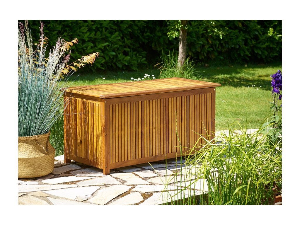 Drevený záhradný úložný box 300 L agát a plachta - 6