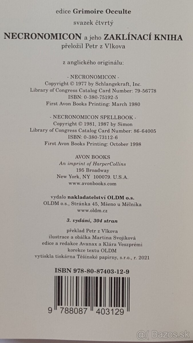 Necronomicon a jeho zaklínací kniha , Grimoire occulte - 6
