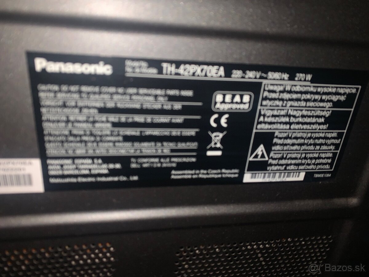 TV PLAZMA PANASONIC so stojanom s uhlopriečkou 106cm - 6