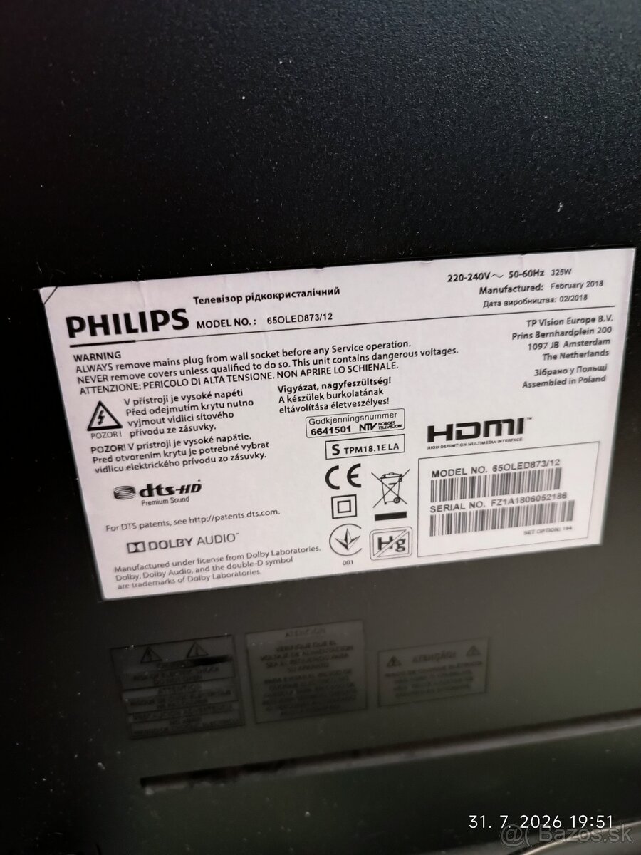 Smart OLED Philips 65OLED873/12 65" s miernym poškodením - 6