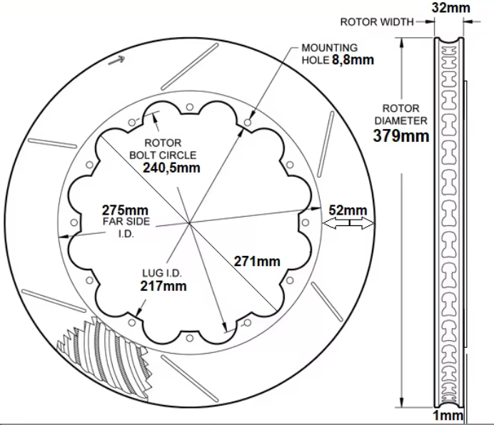 Brzdové rotory 380x32mm pár - 6